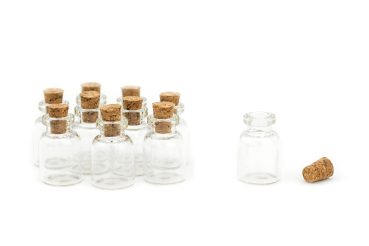 Mini Glasfläschchen im 10er Set 1.5 ml Glasflaschen Gewürzglas Likörflaschen Flasche Klarglas mit Korken