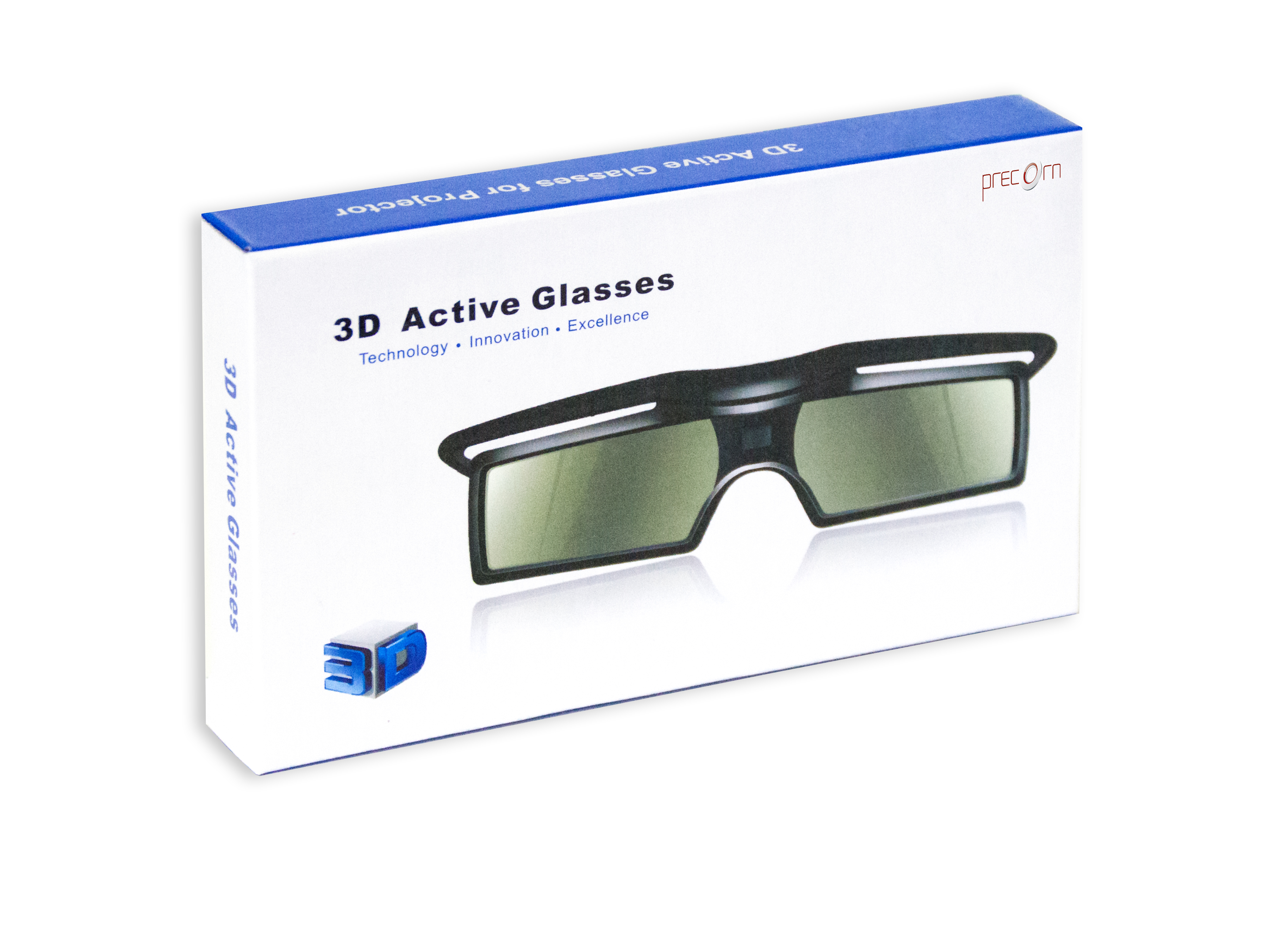 3D Active Shutter DLP Brille für Projektor TV (Batteriebetrieb) in schwarz / Marke PRECORN NEU - PRECORN